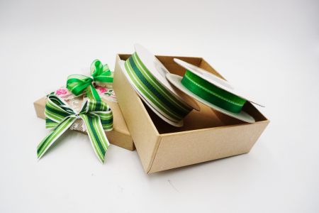 Набор лент из лесно-зеленого прозрачного органзы